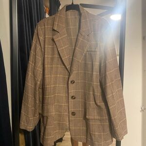 Plaid Brown Blazer